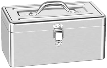 Boîte à Outils Portable En Acier Inoxydable, Design Cantilever Verrouillable Pour Un Rangement Sécurisé Des Outils Et Un Transport Facile, Poignée De Transport Pratique