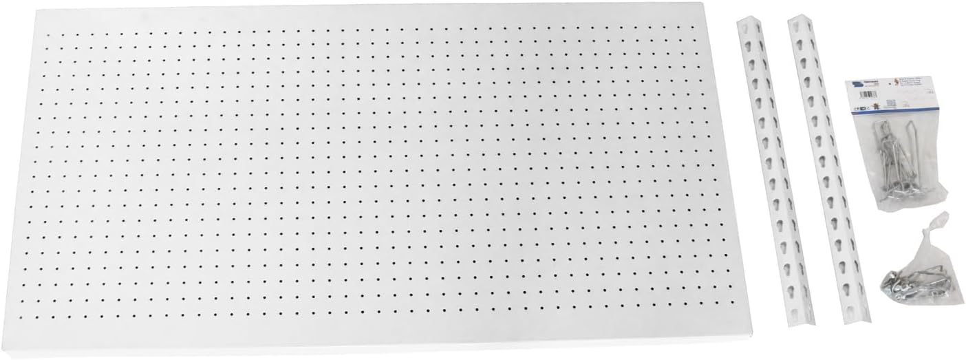 Simon Rack Panneau Mural Perforé Porte Outils, Jeu De 17 Crochets, 900x600 Mm, Bianco - Simonwork