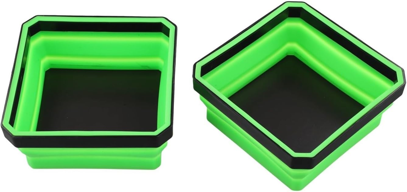 Lot De 2 Plateaux à Outils Magnétiques Pliables En Silicone Pour Vis, écrous, Boulons Et Petites Pièces De Rangement Dans Le Garage, L'atelier, La Maison (rouge)
