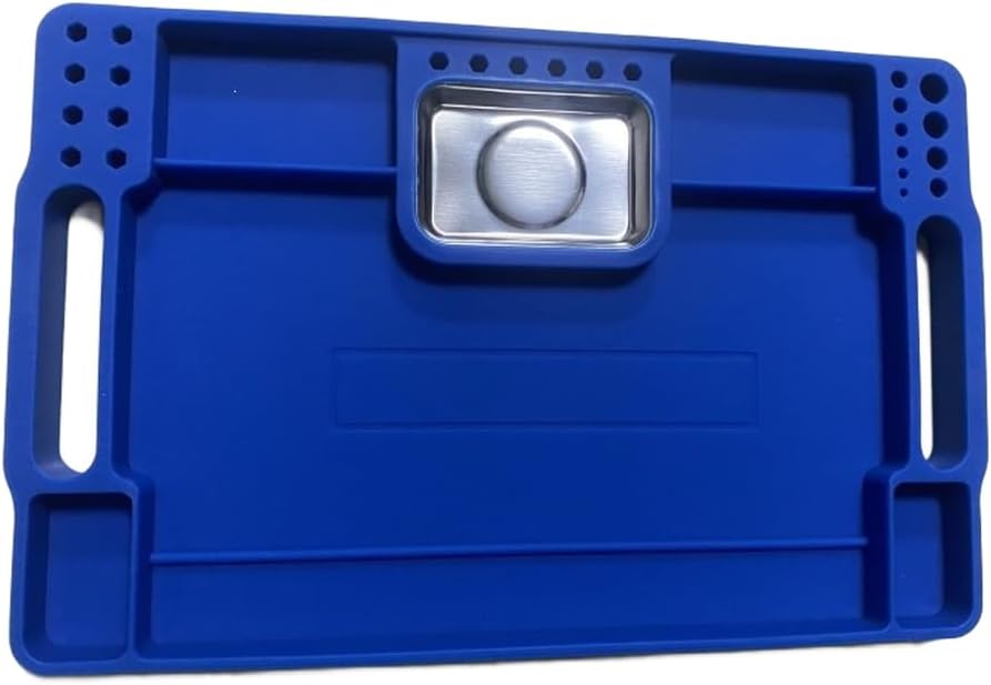 Plateau à Outils En Silicone Avec Base En Acier Inoxydable, Organiseur Flexible Antidérapant Pour Petites Pièces, Résistant à La Chaleur Jusqu'à 250 °C, Rangement Portable Pour Voyage, Garage (orange