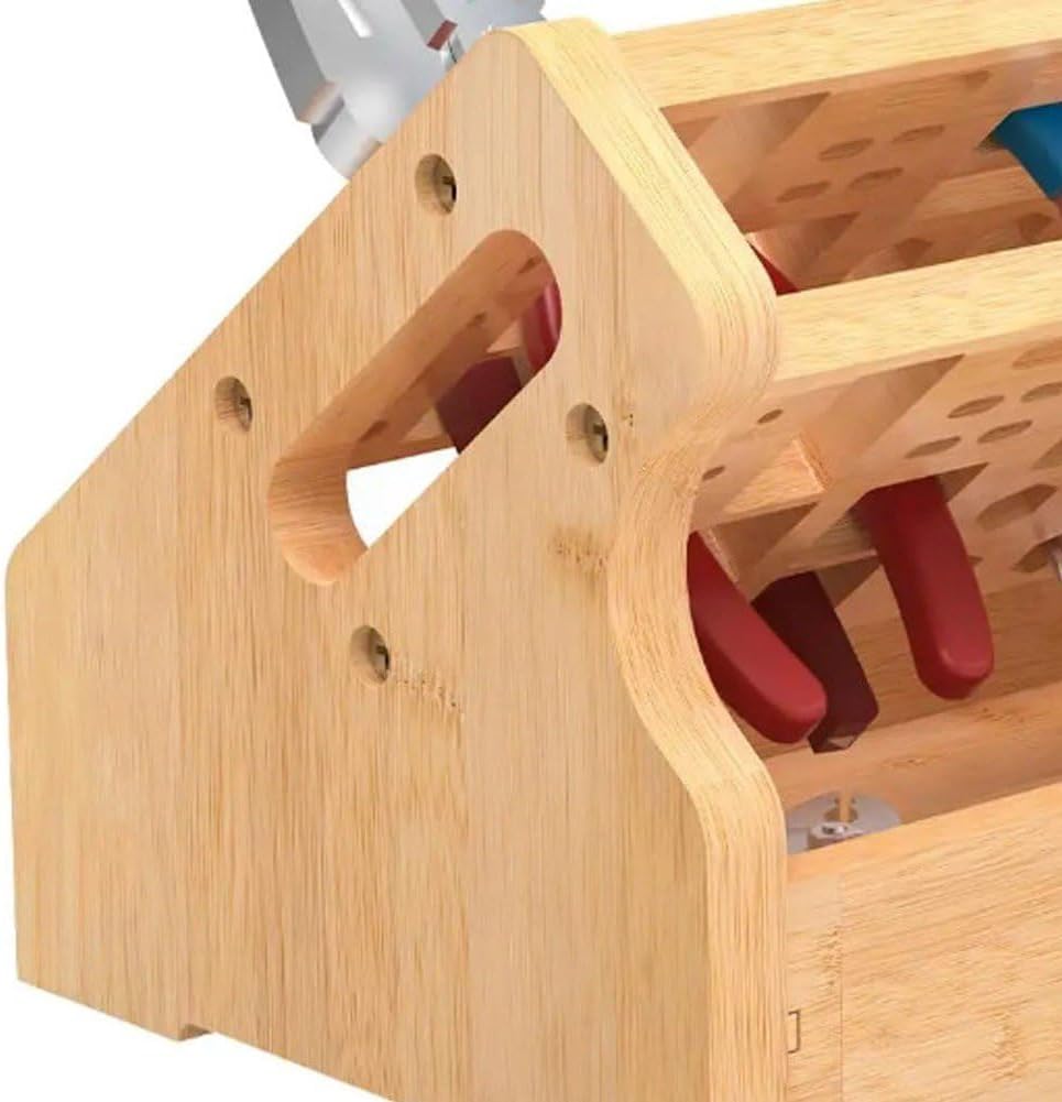 Sanfly Support De Rangement De Tournevis En Bambou, Support De Rangement De Tournevis De Bureau, Support De Rangement D'outils De Réparation Avec 53 Trous, Organisateurs De Mini Kits D'outils