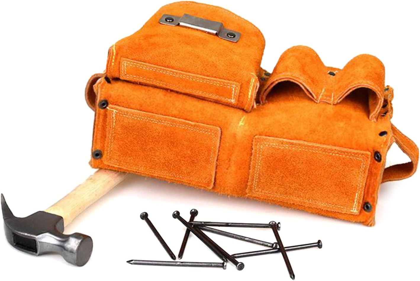 Sac à Outils Multifonction Pour électriciens, Charpentiers, Travailleurs Du Bâtiment, Kit De Rangement Portable, Sac De Rangement Pour Travailleurs Du Bois, Pratique En Cuir De Vache, Sac Banane De