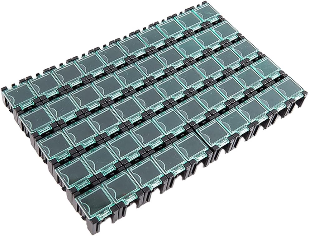 Lot De 50 Boîtes De Rangement Empilables Pour Pièces électroniques, Résistances, Condensateurs, PCB, Boîtier En Plastique, Pour Rangement D'outils (bleu)