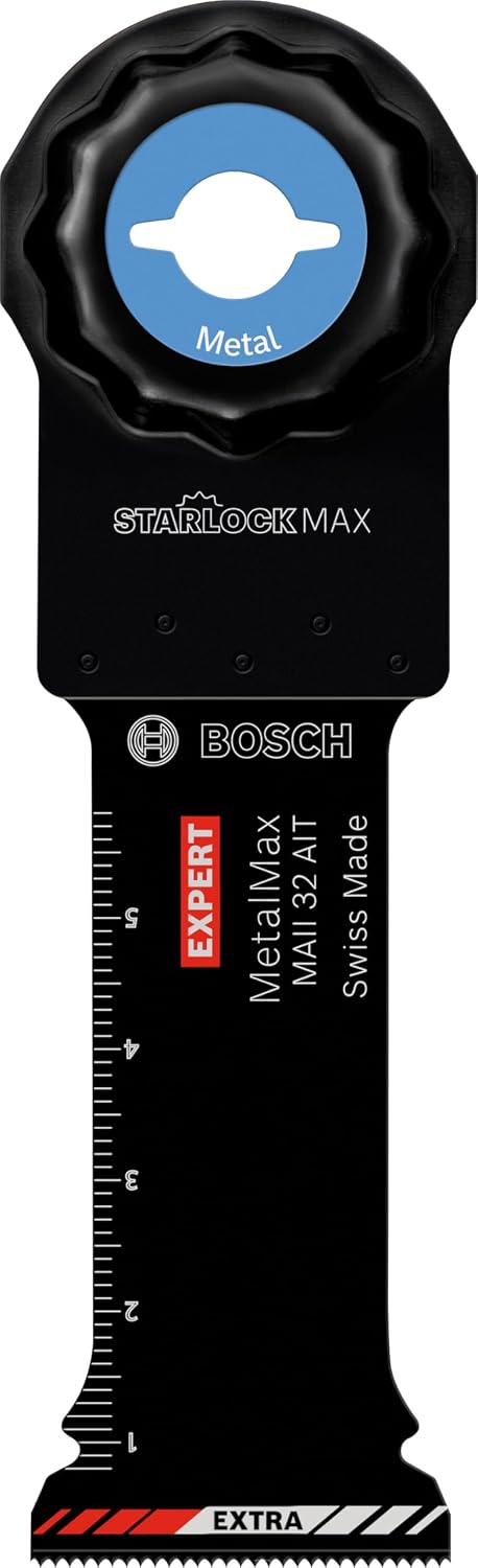 Bosch Accessories 1x Lame Pour Outil Multifonction Expert MetalMax AIZ 32 AIT (pour Acier, Acier Inoxydable, Largeur 32 Mm, Accessoire Outil Multifonction), Noir