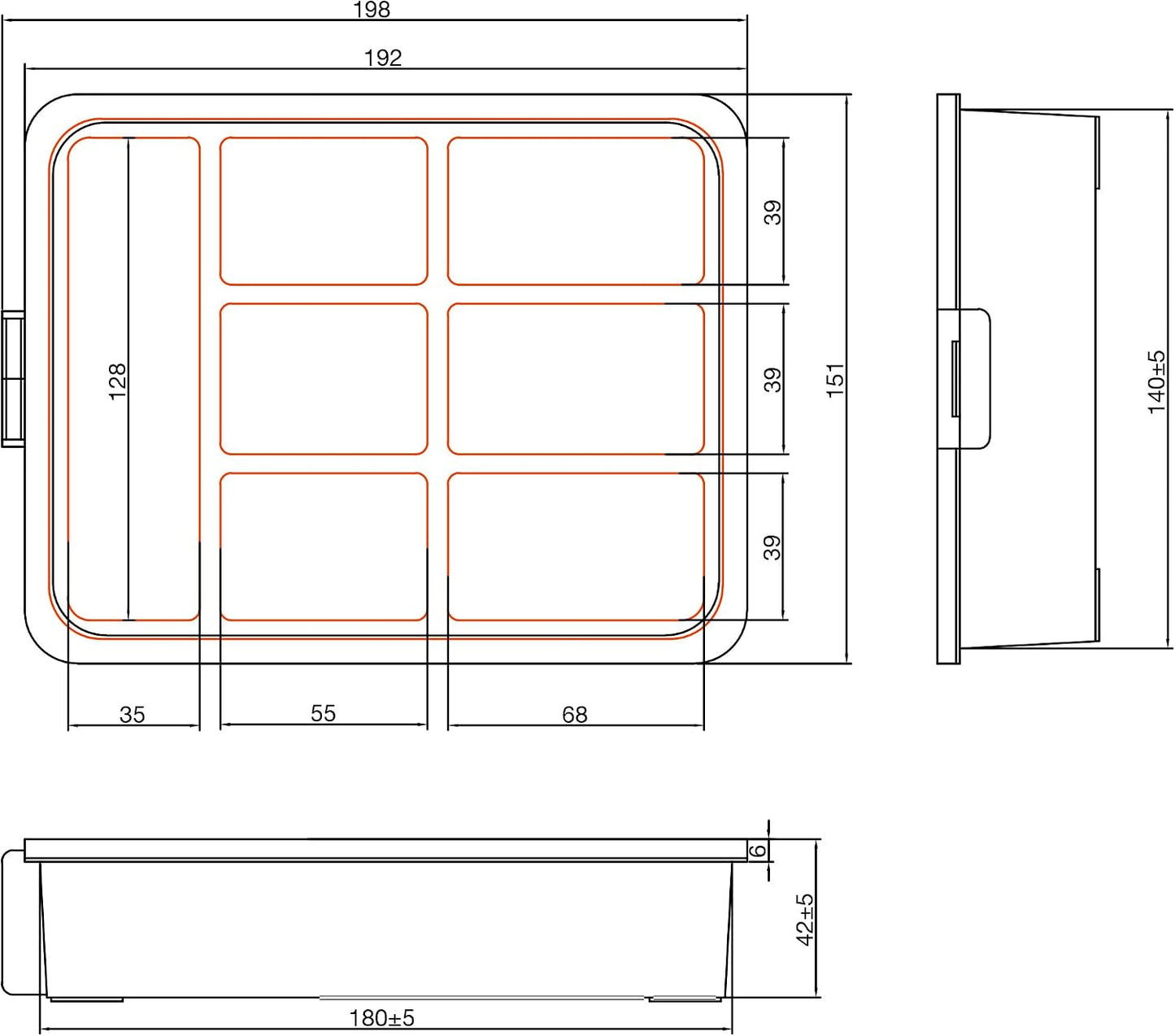 InLine Boîte De Rangement Pour Petites Pièces - 7 Compartiments - Organiseur Robuste Pour Vis Et Accessoires - Avec Couvercle à Clip Et Compartiment Intérieur Amovible - Compact Et Orange - 43009G