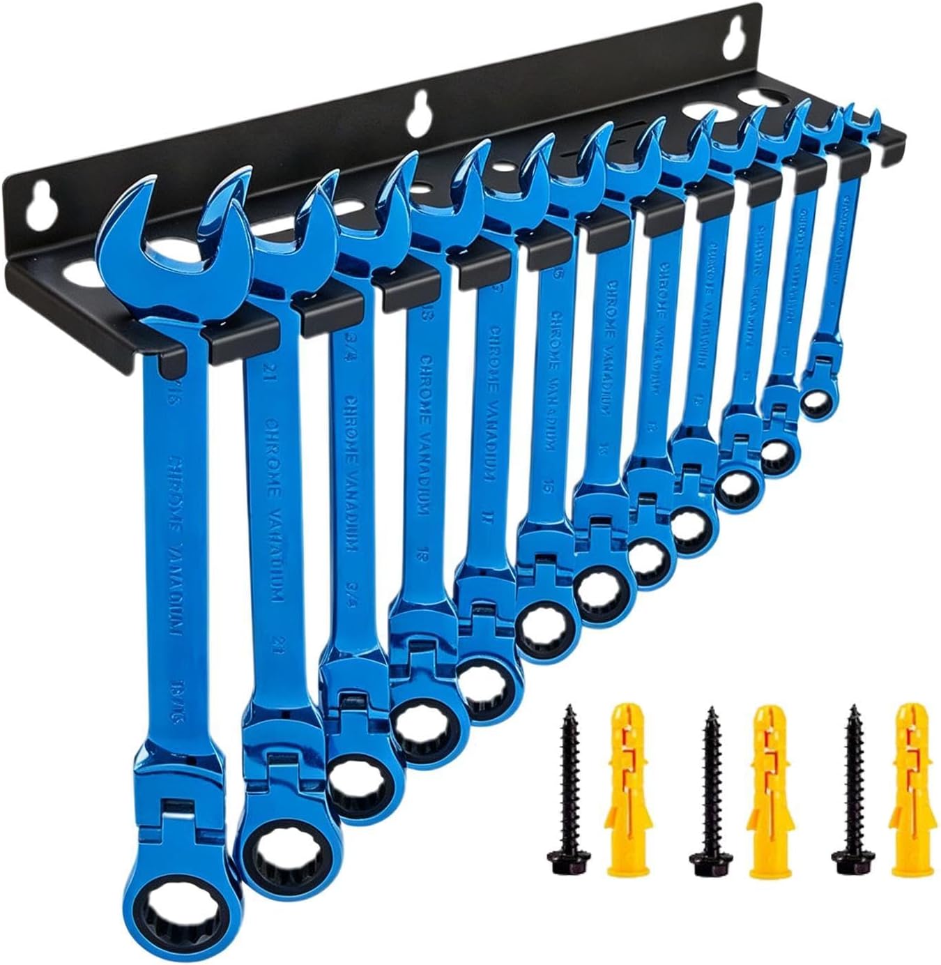 GENERIC Support De Clé Magnétique, Rangement D'outils Robustes, Plateau à Outils De 33 X 5,1 Cm Avec Fente Inclinée, Support De Rangement Robuste, Support D'économie D'espace Avec Support Mural, Trieur