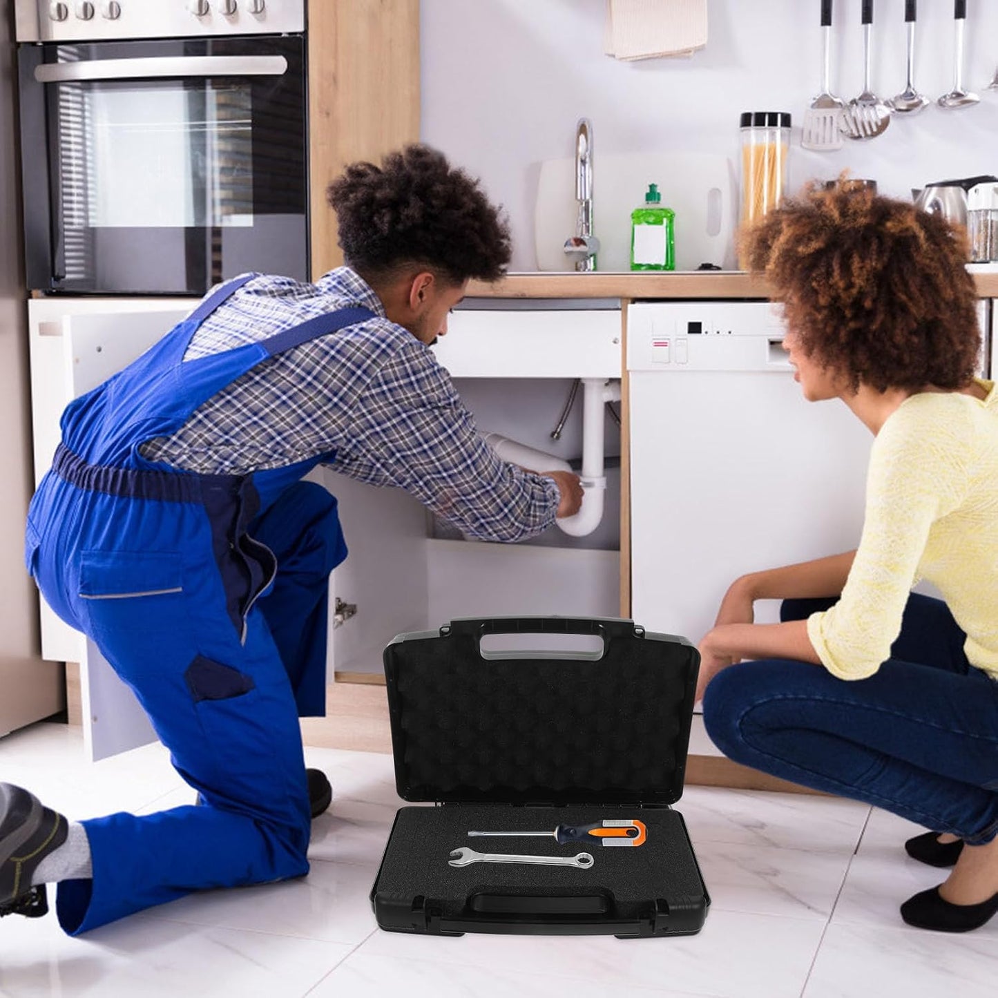 Ciieeo Boîte à Outils Portable Et Capacité De Charge Avec Mousse Intérieure Noire Grosse Rigidité Pêche Navigation