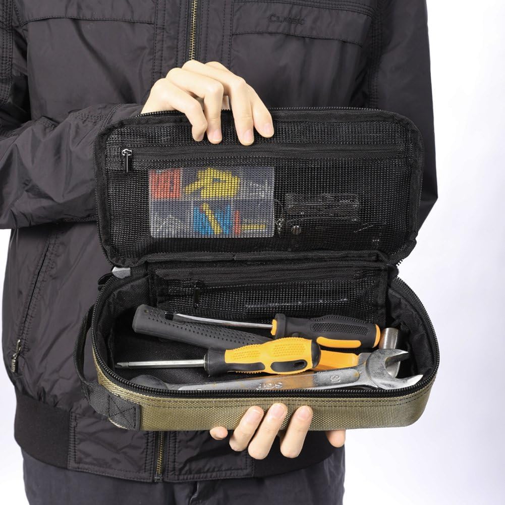 Pochette À Outils Oxford, De Rangement Portable Pour Outils, Pochette De Travail Zippée Avec Poignée Pour Électriciens, Électriciens Charpentiers Bricoleurs.