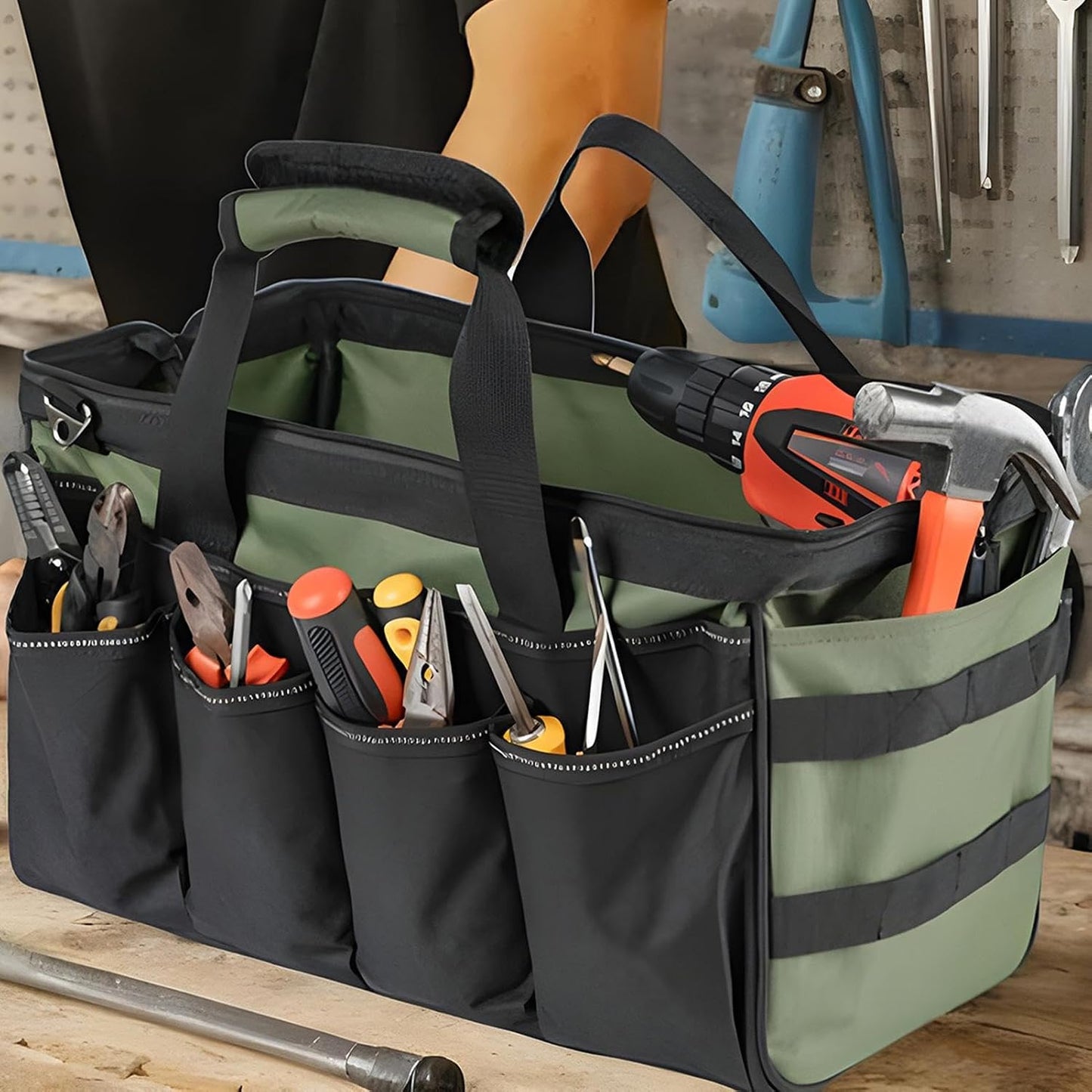 GENERIC Sacs à Outils Pour Homme | Organiseur Portable Robuste Avec Fermeture éclair, Pour Homme, Mécanicien, électricien, Charpentier, Garage, Réparation De Voyage, Tournevis, Clés, Forets
