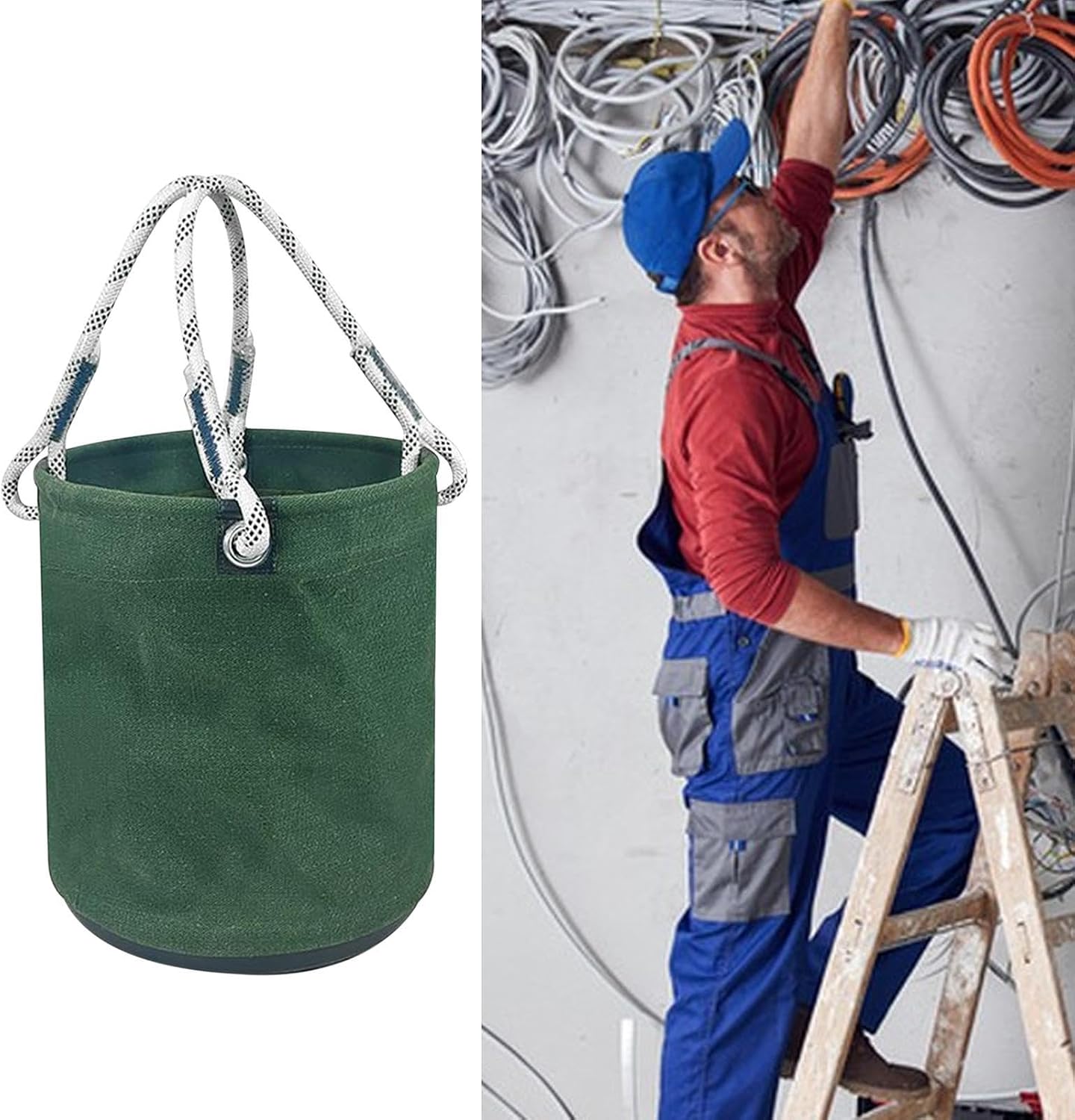Sac Panier À Outils | Pochette De Rangement Organisation Outils,Transport Matériel Électrique Poste De Travail Léger Jardin Construction