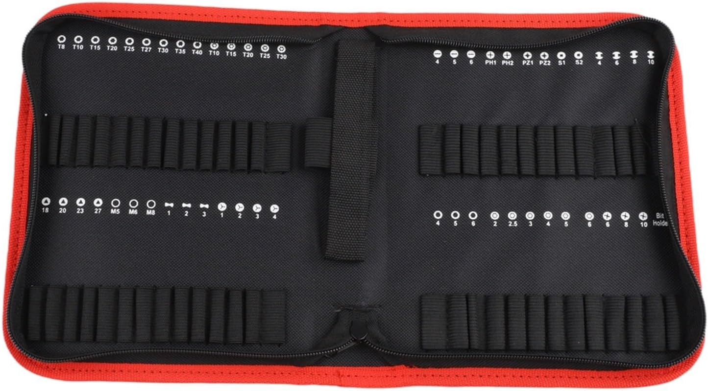 Sac à Outils Oxford Robuste Pour Forets Avec 24, 30, 55 Emplacements, Pochette De Rangement Résistante à L'eau Avec Fermeture éclair Lisse (pour 55 Embouts)