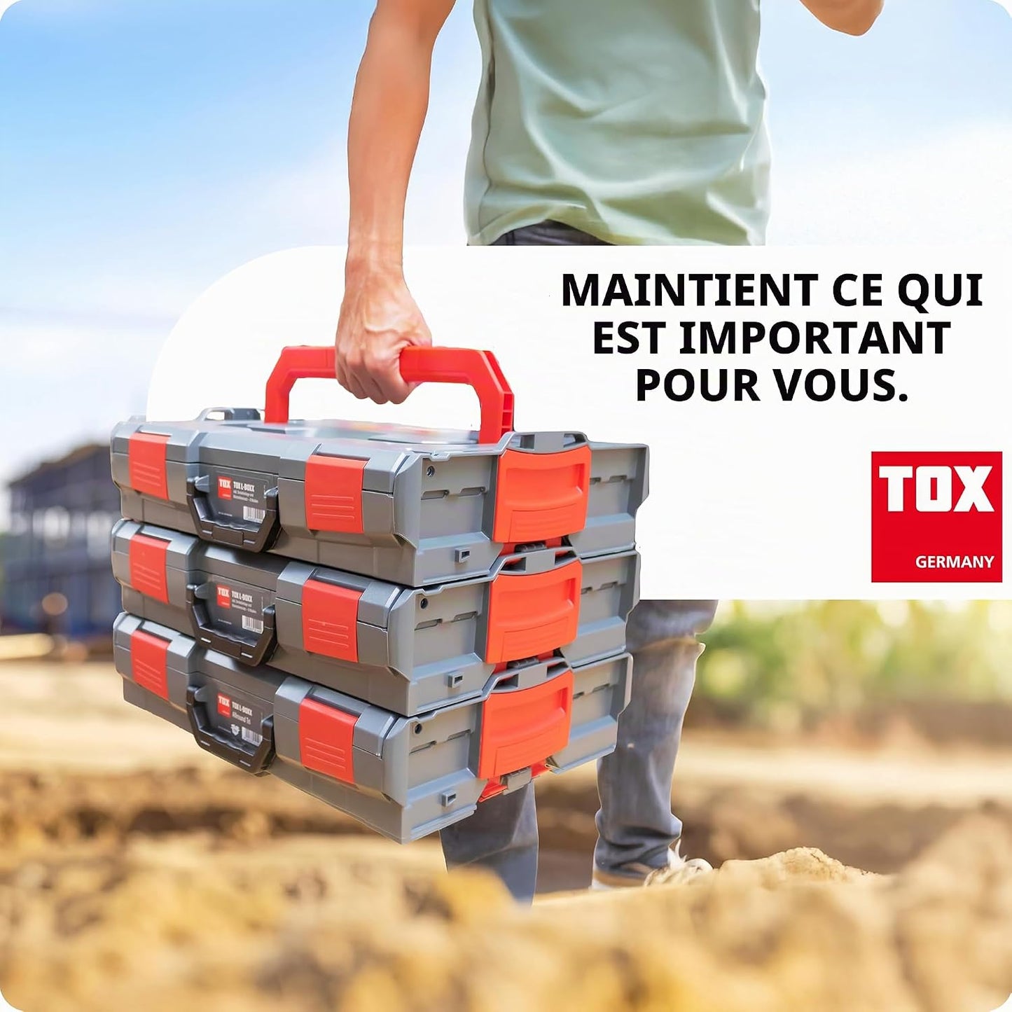 Coffret TOX L-BOXX En Kit, Empilable Et Encliquetable Avec Le Système L-BOXX, 8 Compartiments Pour Petites Pièces, Rangement Clair Pour Chevilles Et Vis, Kit De 5 Pièces, 094909152