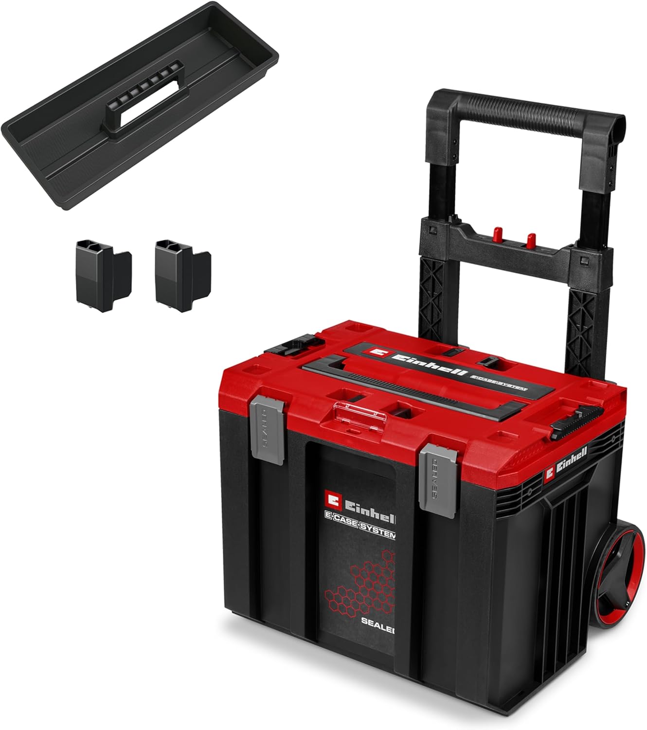 Einhell E-Case M SEALED (gamme E-Case, étanche à La Poussière Et Aux Projections D’eau, Compatible Avec Les Mallettes Half Size, 44 X 33 X 29 Cm, Charge Max. 90 Kg, Poignée)