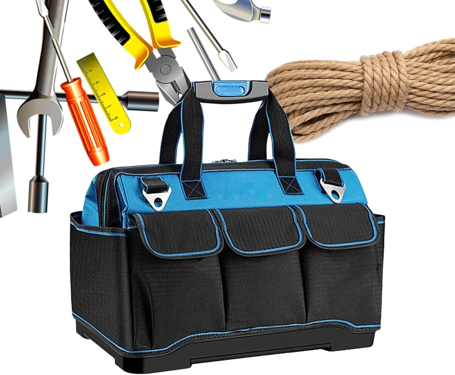GENERIC Sac à Outils électriques Oxford Robuste Et étanche Multi-poches – Sac à Outils De Mécanicien Portable | Pour Travaux De Construction, Maison, Garage, Atelier, Papa, électricien, Mécanicien