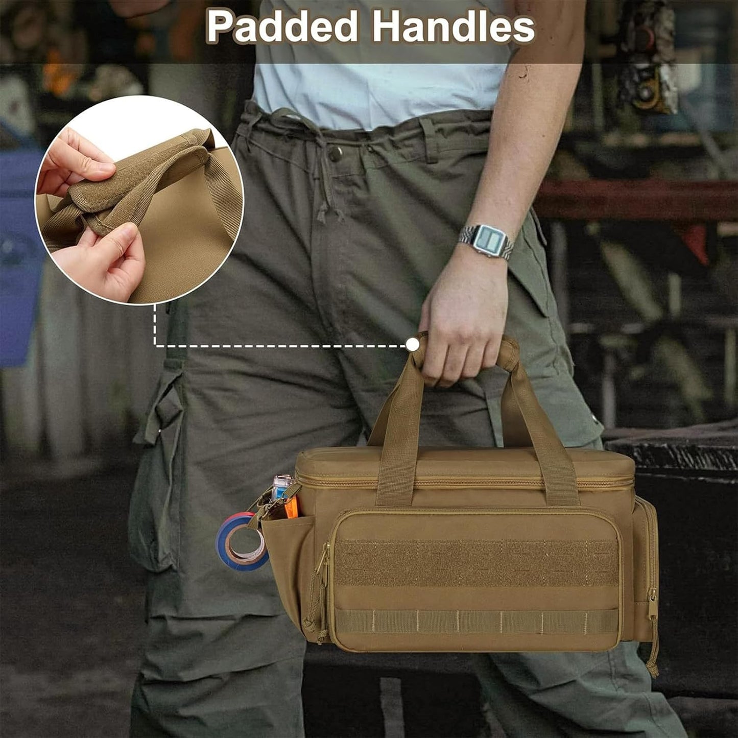 Sac De Travail Multifonction Avec Séparateur Amovible Et Plusieurs Poches, Parfait Pour La Maison, Le Garage Ou L'atelier, Sac à Outils Robuste