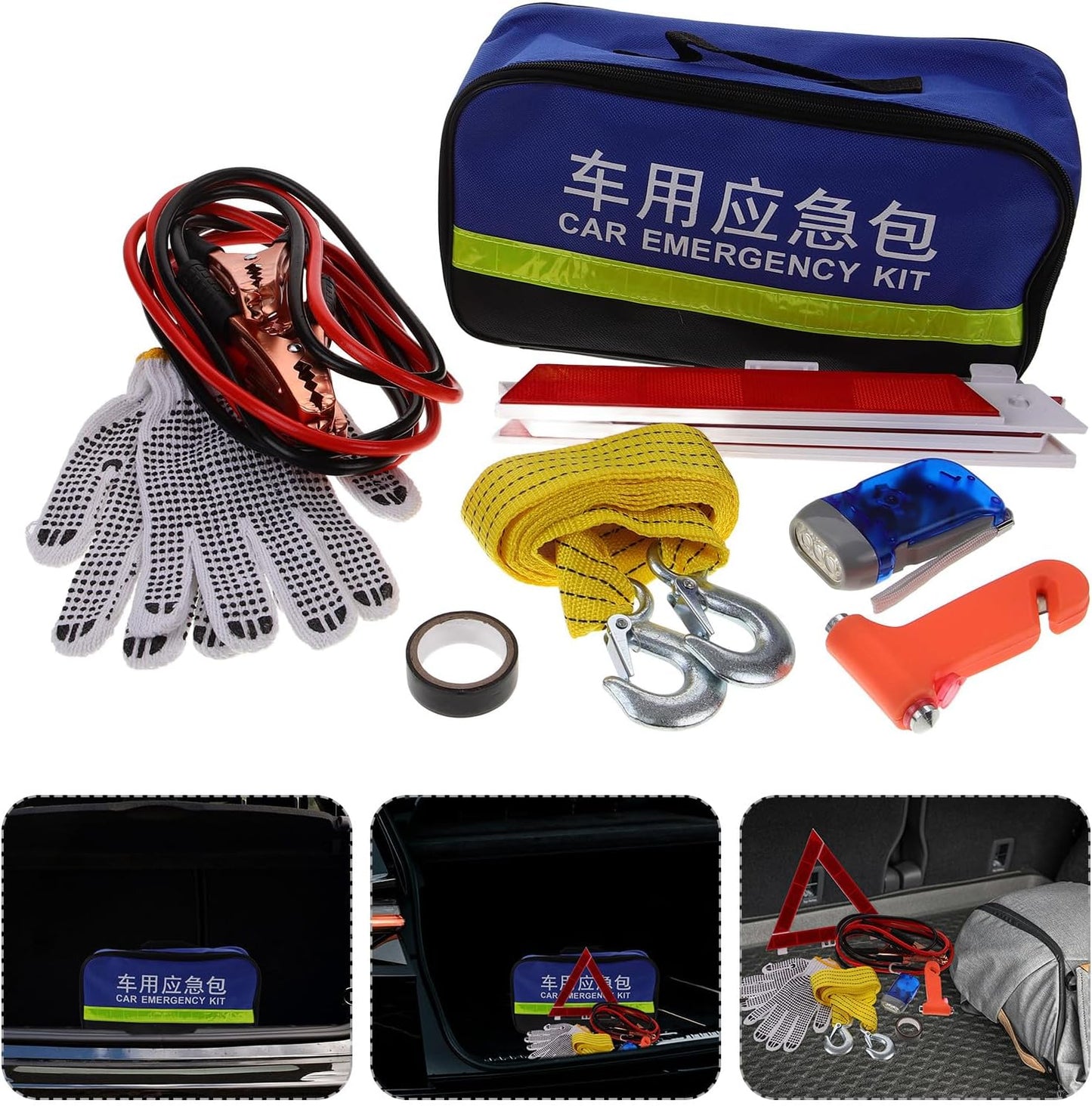 Jojofuny Trousse à Outils Pour Véhicule Multifonction Fiable En Abs Et Caoutchouc, Kit D'urgence Pour Inspections Automobiles Sur Route, 1 Set Pratique