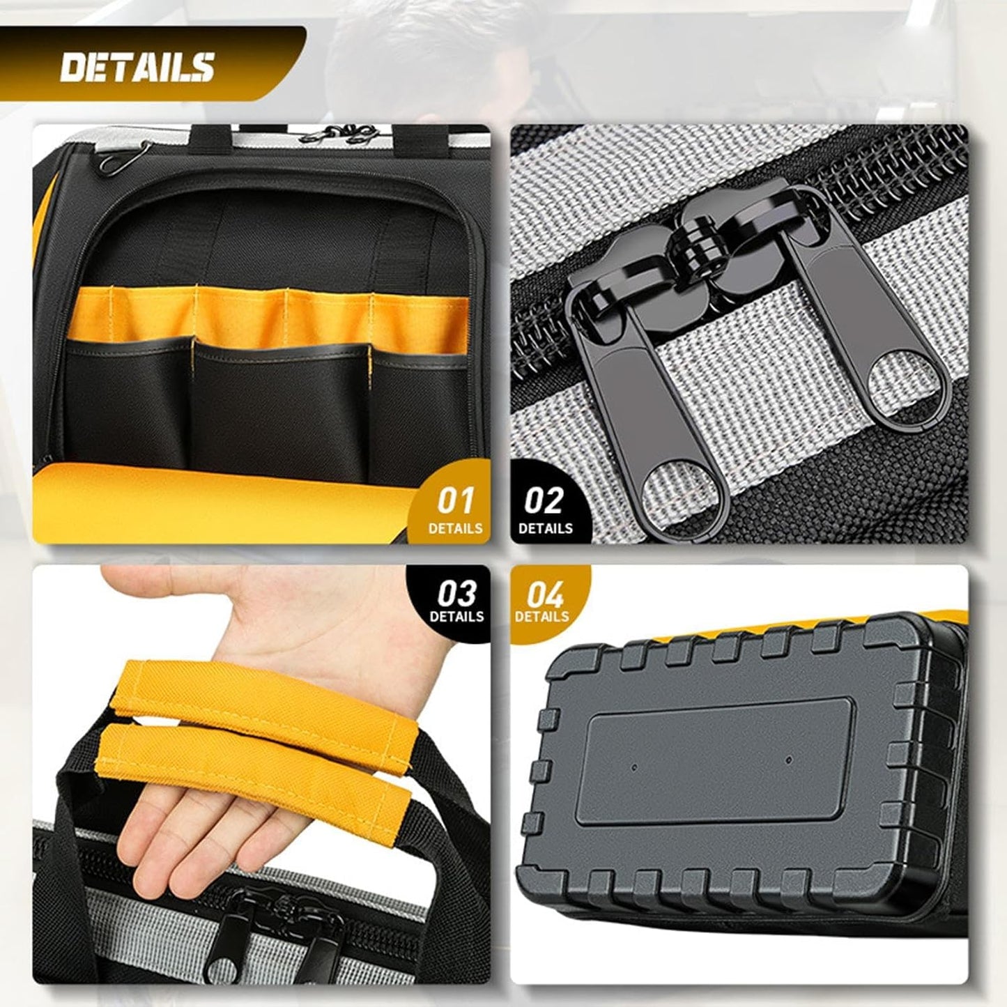 GENERIC Organisateur De Sac à Outils - Sac Pour électricien Multi-poches, Sac Imperméable à Dur, Construction De Matériaux , Réparations à Domicile, Utilisation De Garage, Rangement, P
