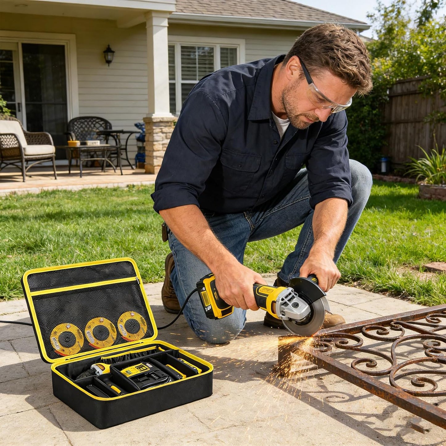 Solution De Rangement Portable Pour Disques Abrasifs Et Pièces D'outils électriques, Cadeaux, Compartiments Renforcés Et Zippés, Moulins Mobiles, Sac De Transport