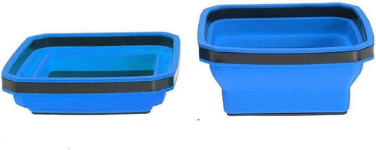  König Design Plateau Magnétique - 11,4 X 11,4 Cm - Aimant Puissant Empilable - Pliable - Pour Ranger Outils, Petites Pièces, Vis Et écrous, En Silicone (bleu)