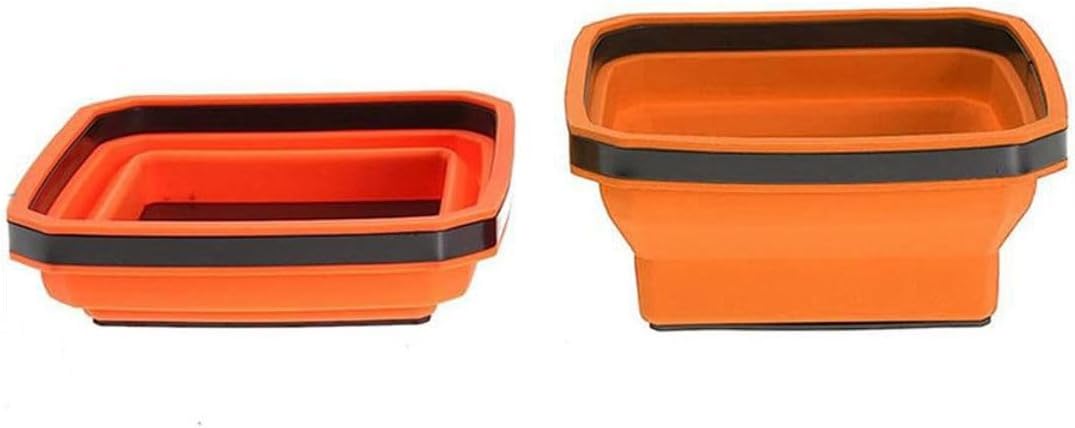  König Design Plateau Magnétique - 11,4 X 11,4 Cm - Aimant Puissant Empilable - Pliable - Pour Ranger Outils, Petites Pièces, Vis Et écrous, En Silicone (bleu)