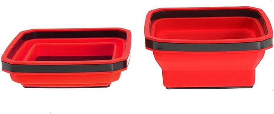  König Design Plateau Magnétique - 11,4 X 11,4 Cm - Aimant Puissant Empilable - Pliable - Pour Ranger Outils, Petites Pièces, Vis Et écrous, En Silicone (bleu)