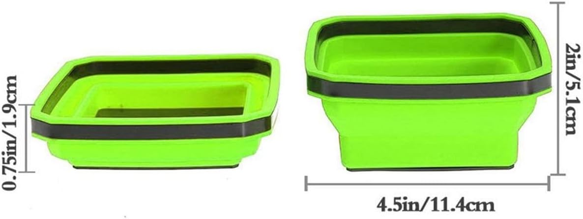  König Design Plateau Magnétique - 11,4 X 11,4 Cm - Aimant Puissant Empilable - Pliable - Pour Ranger Outils, Petites Pièces, Vis Et écrous, En Silicone (bleu)
