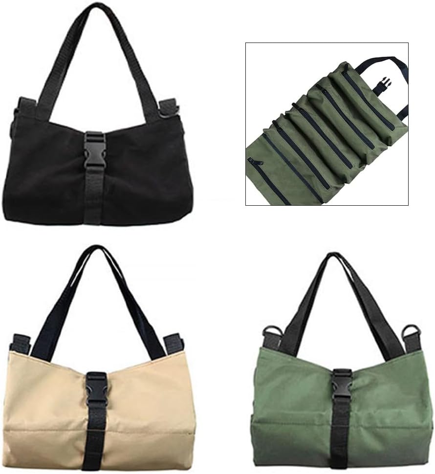  Sac à Outils Portable Fabriqué à Partir De Tissu Oxford Robuste Avec Fermetures éclair Résistantes à La Rouille Pour Charpentier, électricien, Plombier, Mécanicien, Couleur Verte, Grande Capacité De