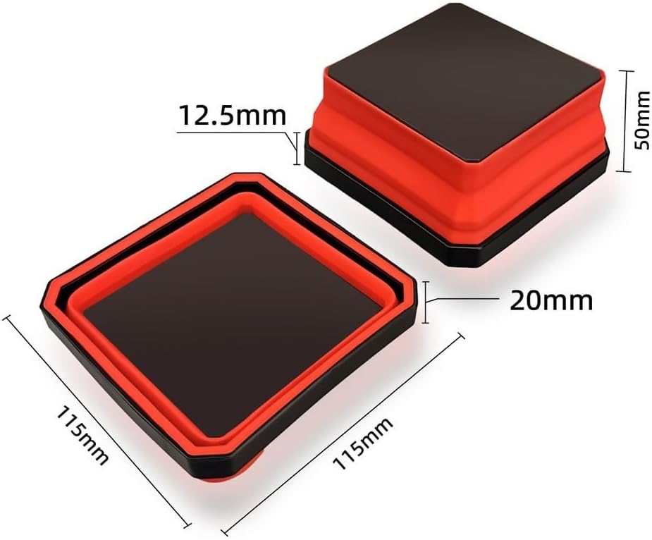  Lot De 2 Plateaux à Outils Magnétiques Pliables En Silicone Pour Vis, écrous, Boulons Et Petites Pièces De Rangement Dans Le Garage, L'atelier, La Maison (rouge)
