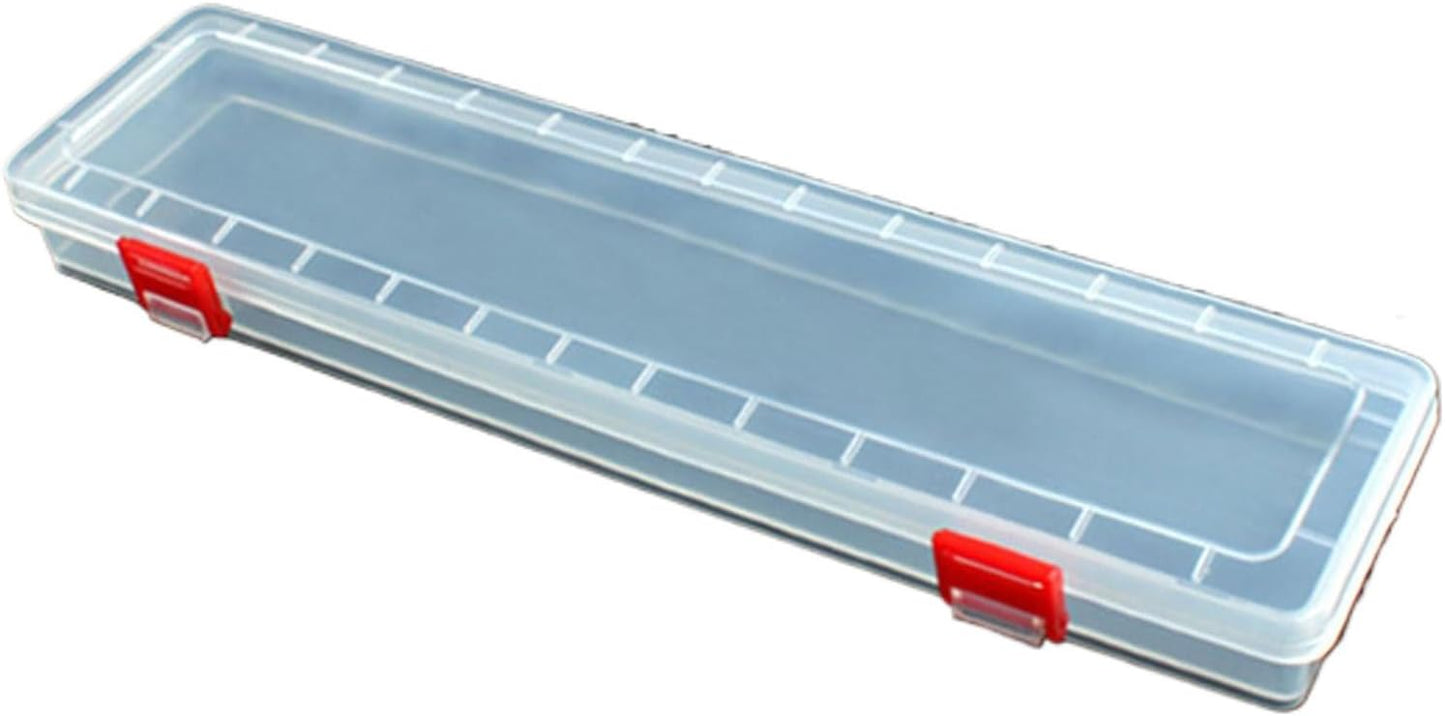  Boîte à Outils En Plastique De 35,5 Cm Avec Couvercle Transparent Rectangulaire Long Boîtier De Rangement Grand Compartiment Pour Pièces Récipient D'organisation