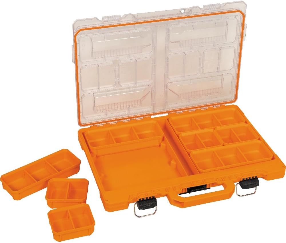  Klein Tools 54810MB MODbox Lot De 4 Bacs De Rechange Modulaires Pleine Ou Demi-largeur Pour Boîtes De Composants Courts, Organiseur De Petites Pièces