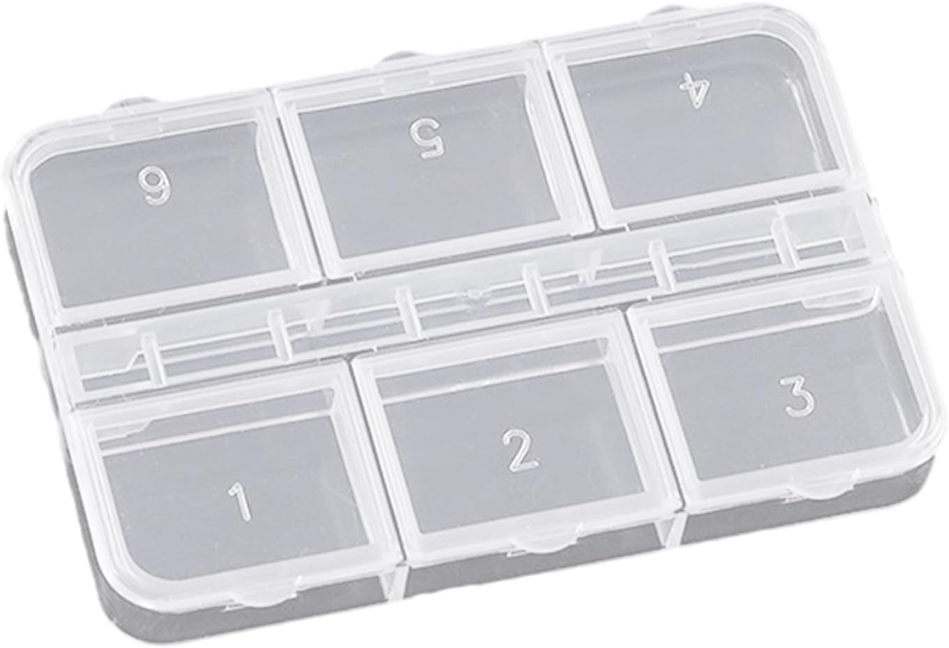  Boîte à Outils Légère Transparente Avec 6 Compartiments Individuels Pour Ongles, Outils, Bijoux, Travaux Manuels, Organisation, Boîte à Outils De Voyage Légère