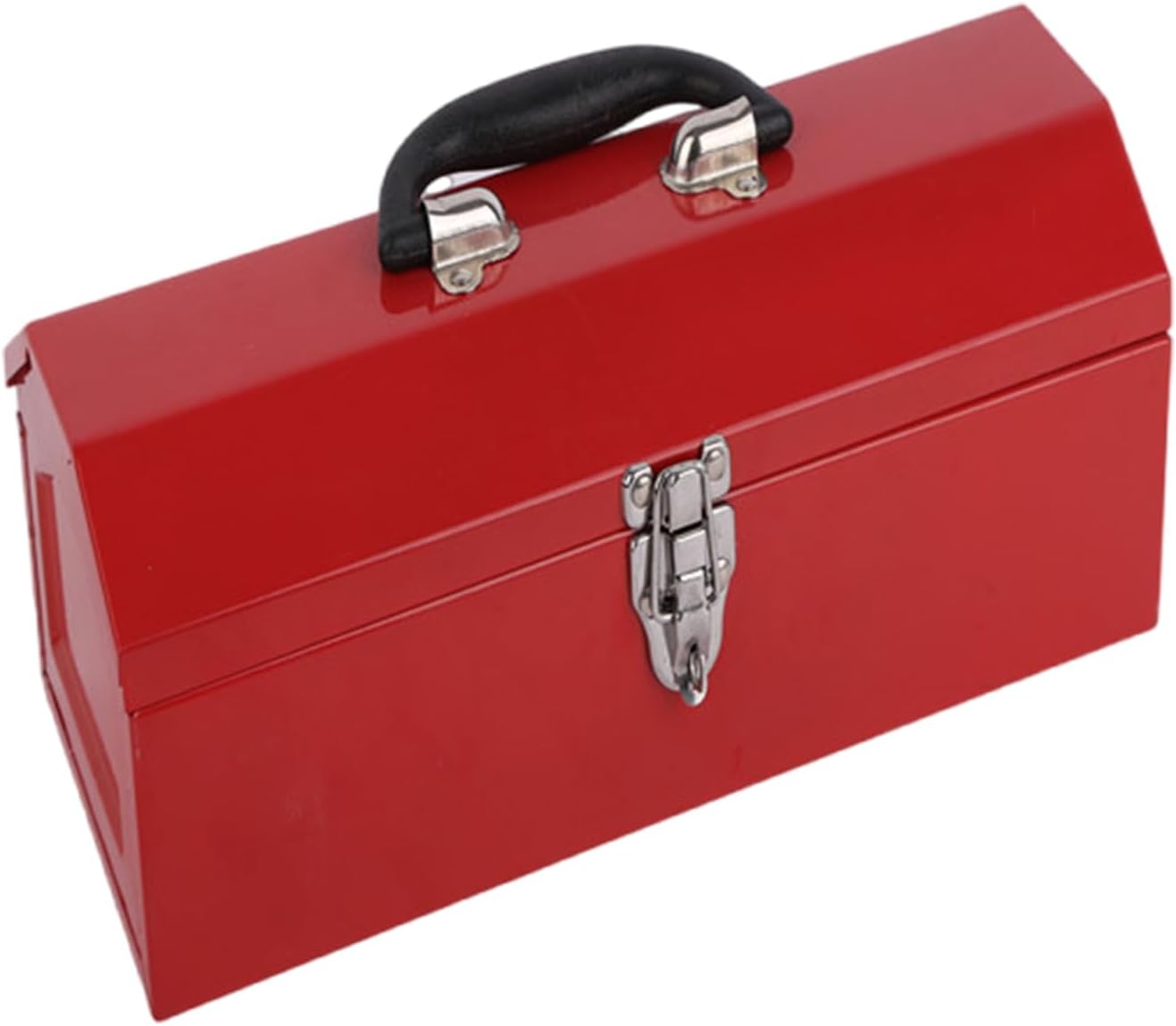  Boîte à Outils Portable En Métal Rouge Avec Toit En Forme De Hanche Pour Mécanicien, Réparation Et Rangement Avec étui à Une Seule Couche