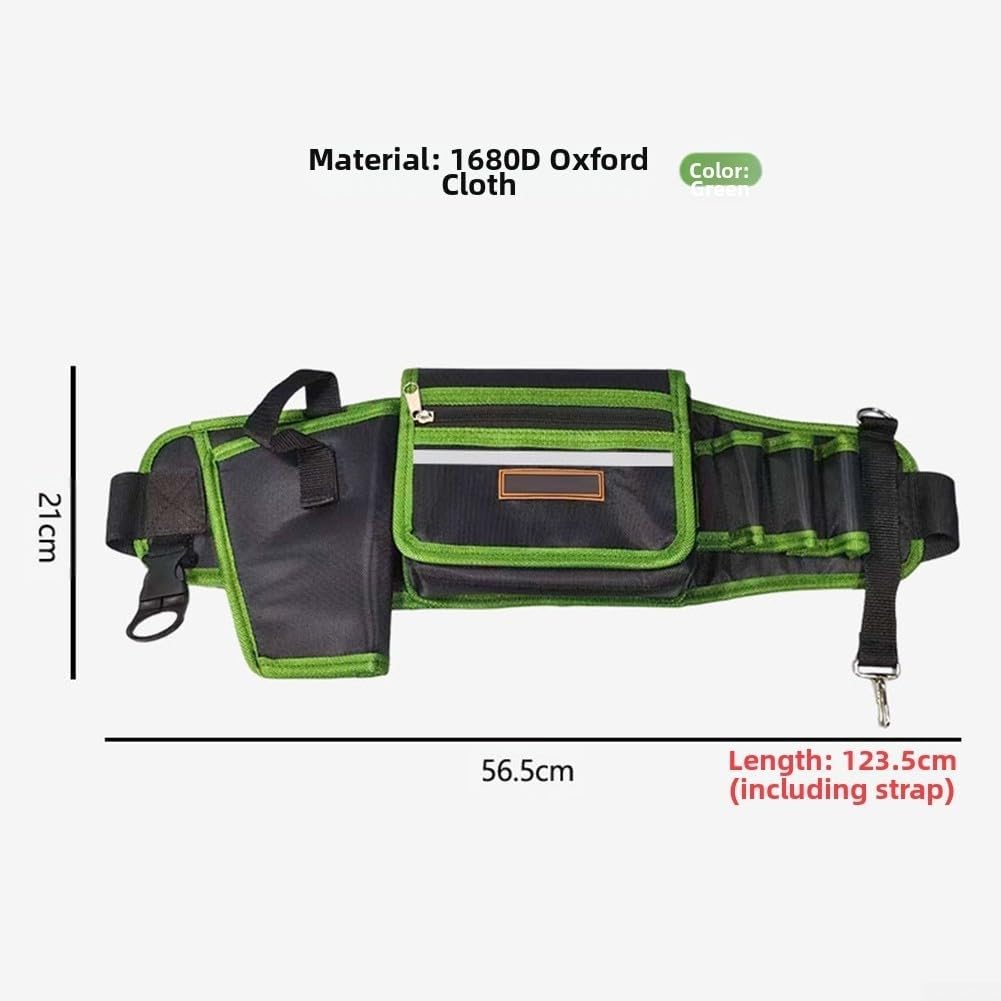  Ceinture Réglable Oxford 1680D Sac Banane Pour électricien Travaux De Construction Robuste Et Professionnel De Charpentier Organiseur De Rangement Noir (vert)