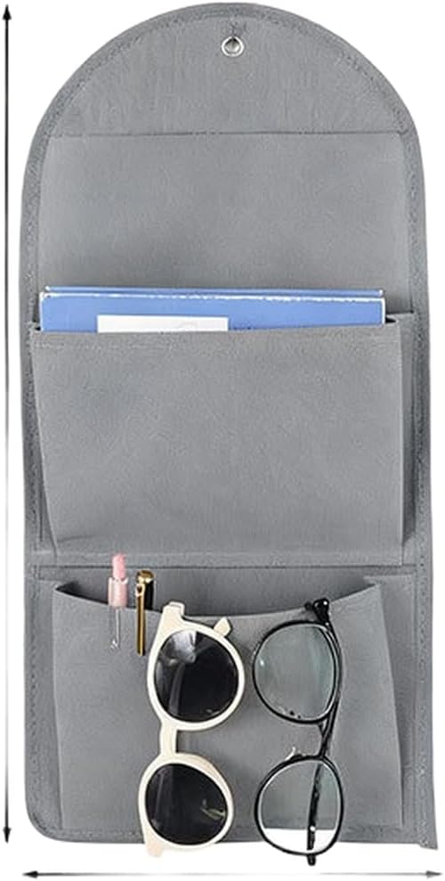  Sac De Rangement Mural à Suspendre Pour Clés, Cosmétiques, Bijoux Avec Plusieurs Poches En Tissu Non Tissé Pour Dortoir, Cuisine, Salon, Chambre à Coucher, Porte, Armoire, Placard, Gris 34 X 22 Cm