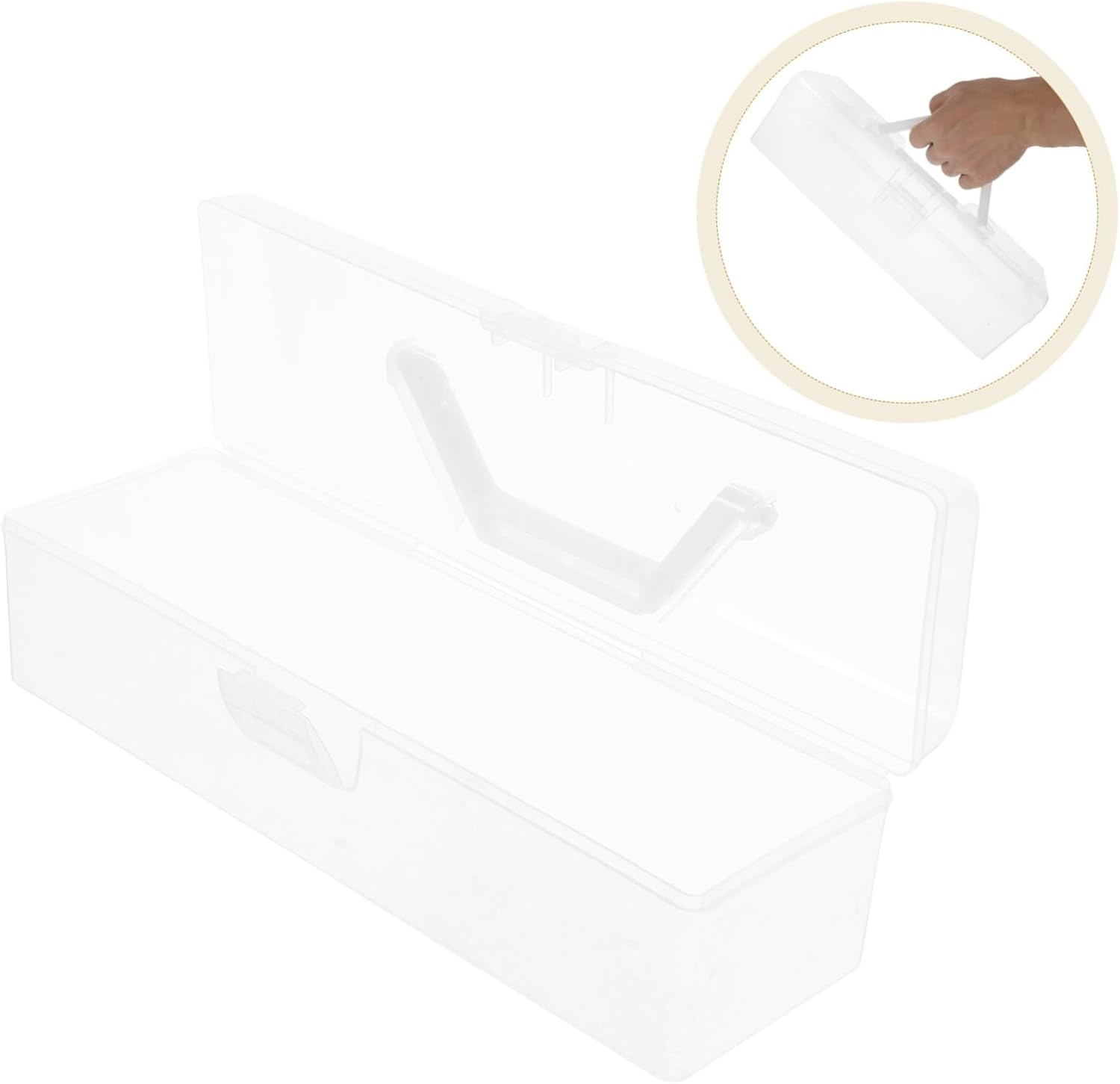  ULTECHNOVO Boîte à Outils Plastique Transparent Avec Poignée Organisateur De Rangement Pour Fournitures De Couture Et Projets Boîte De Rangement Pratique Pour Artisanat Et Matériel De
