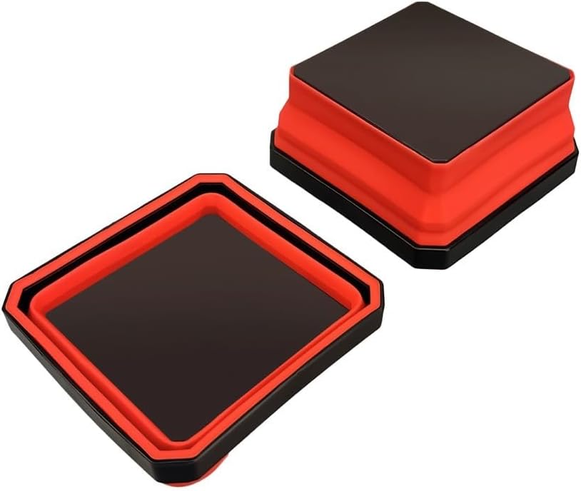  Lot De 2 Plateaux à Outils Magnétiques Pliables En Silicone Pour Vis, écrous, Boulons Et Petites Pièces De Rangement Dans Le Garage, L'atelier, La Maison (rouge)
