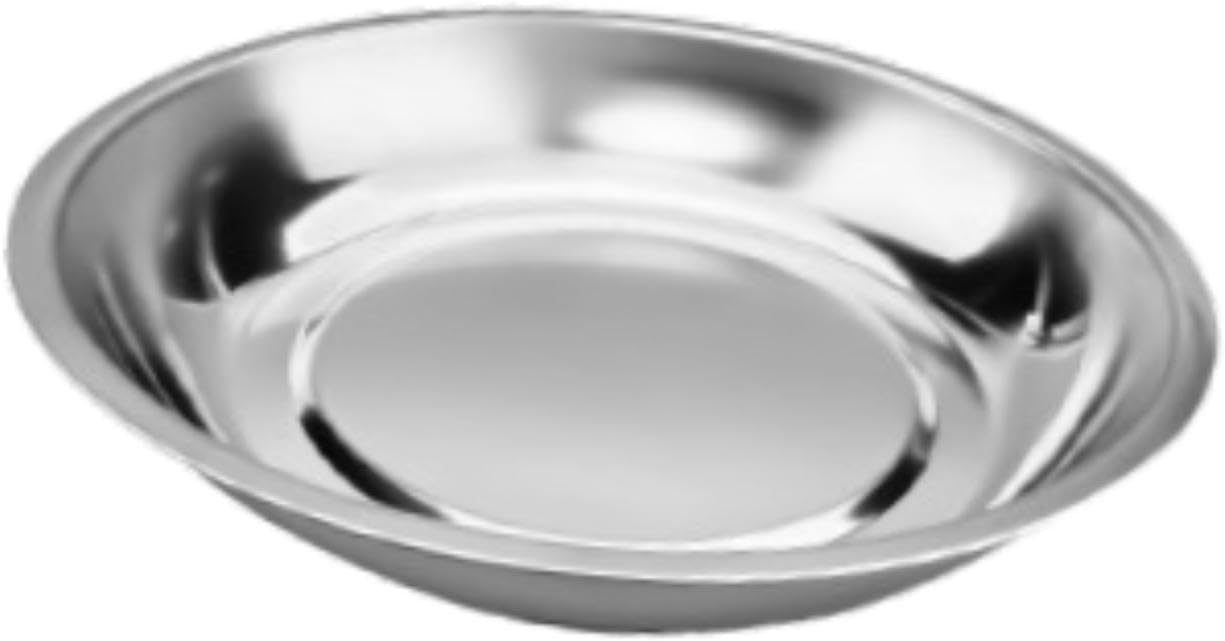  Generic Plateau Rond Automobile Bol Plat Rangement Pièces Automobiles Coupelle Organisateur Métal Acier Inoxydable Convient Pour Mécanique Travaux Atelier, 6 Pouces