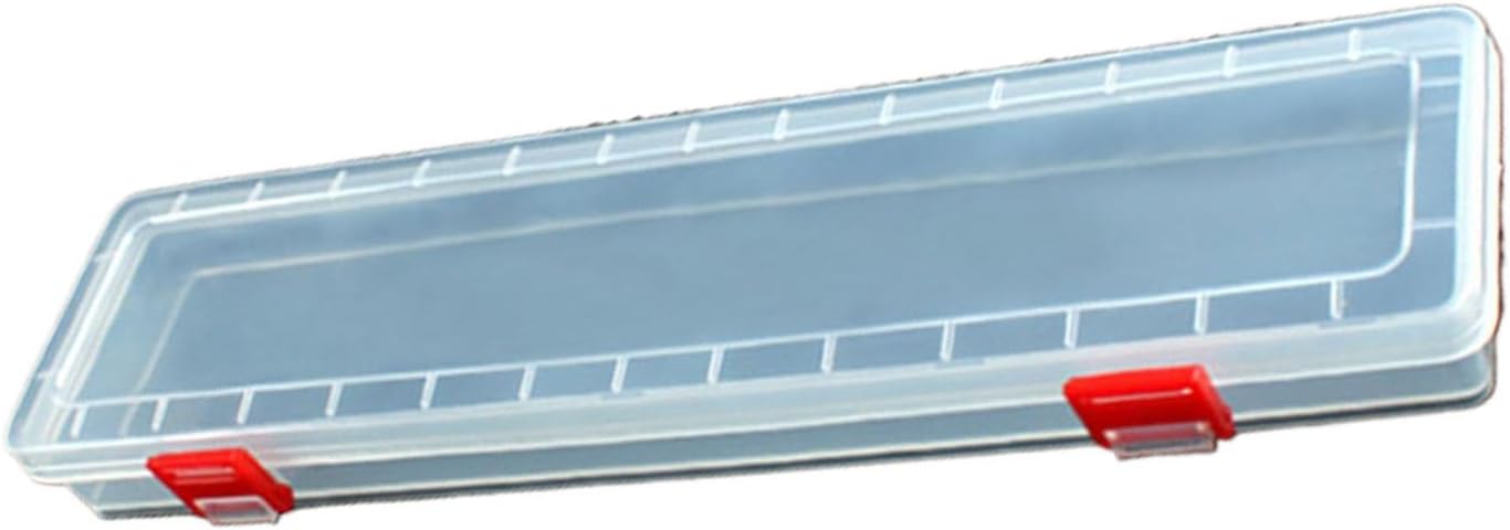  Boîte à Outils En Plastique De 35,5 Cm Avec Couvercle Transparent Rectangulaire Long Boîtier De Rangement Grand Compartiment Pour Pièces Récipient D'organisation