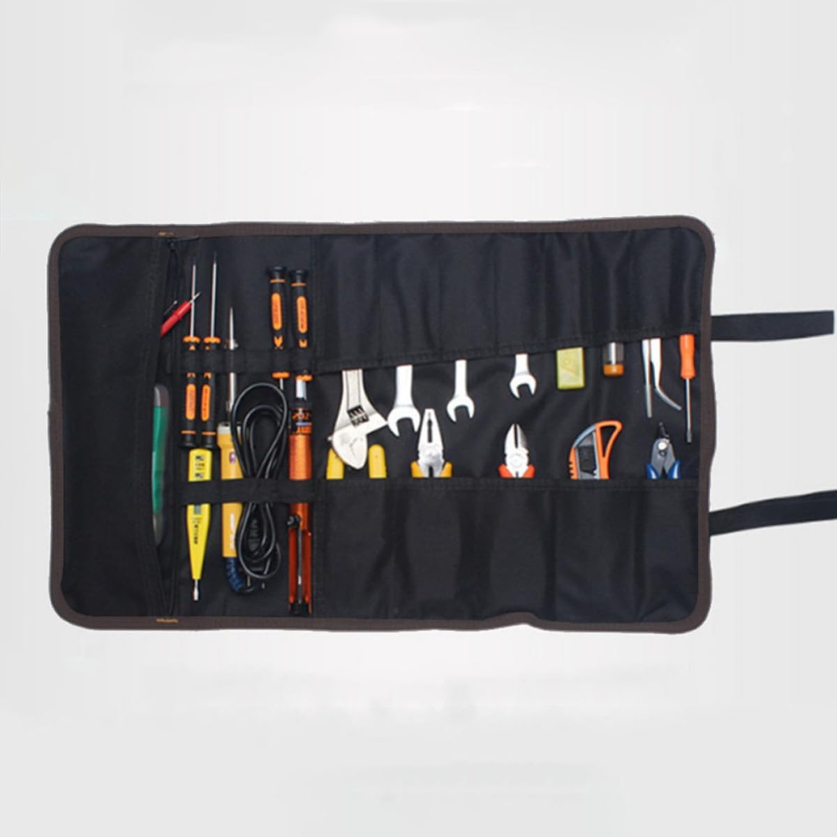  Healeved Pochette à Fermeture Éclair Noire Étanche Pour Outils Protection Antirouille En Tissu, Organisateur Compact Enroulable Pour Camping Et Petits Outils