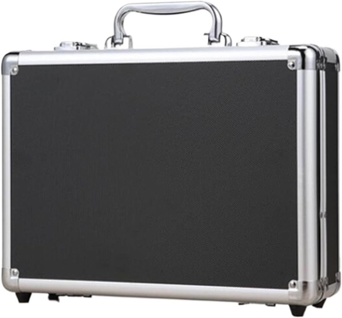  Valise Aluminium Mallette Rigide En Aluminium, Boîte à Outils, Mallette De Transport Avec Doublure Tissu, Vol For équipement Portable(Black)