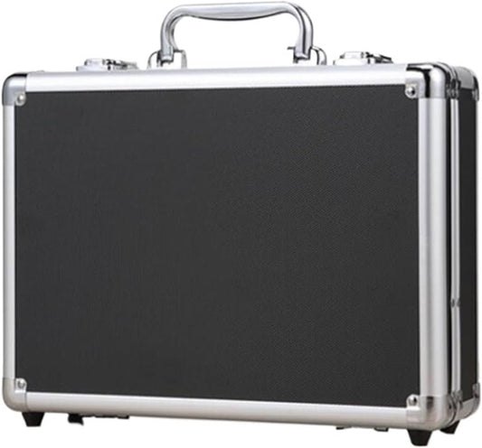  Valise Aluminium Mallette Rigide En Aluminium, Boîte à Outils, Mallette De Transport Avec Doublure Tissu, Vol For équipement Portable(Black)