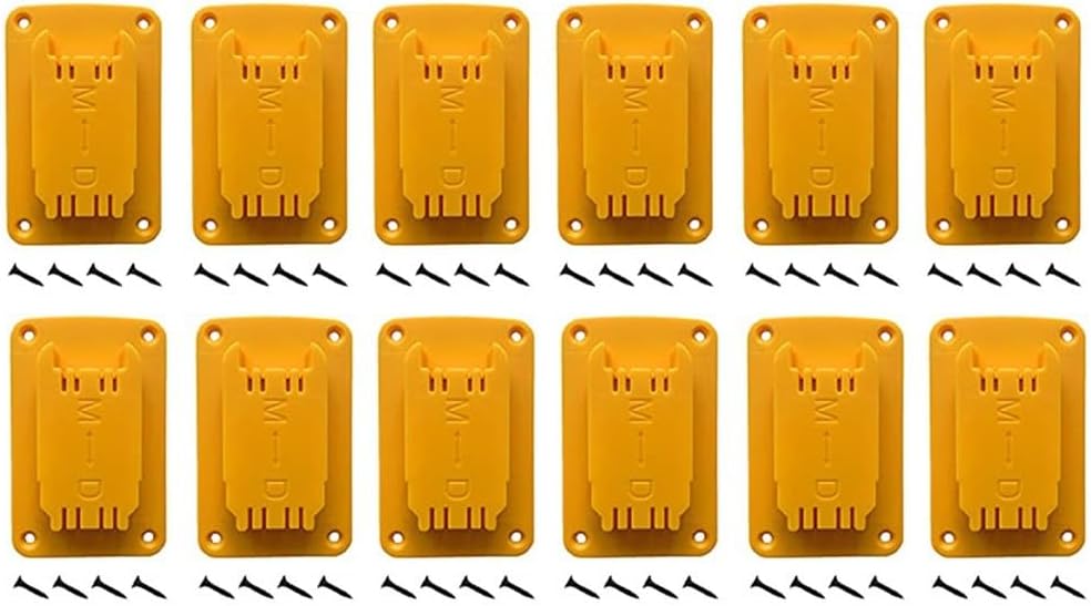  Lot De 12 Porte-outils Jaunes Pour Perceuse Sans Fil 12 V 20 V Avec Vis Pour Garage, Atelier, Support De Rangement En Plastique Pour Outils électriques, Kit De Suspension 3, 8, 12 Pièces
