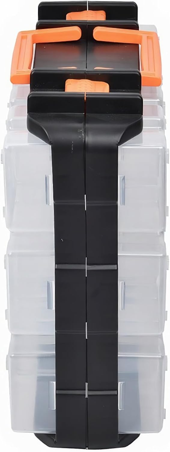 GENERIC Boîte à Outils | Organiseur Amovible à 16 Compartiments | Boîte De Rangement Transparente Pour Petites Pièces, Vis, Clous, Boulons, Perles, Articles De Pêche, Blocs De Puzzle, Bureau, Garage