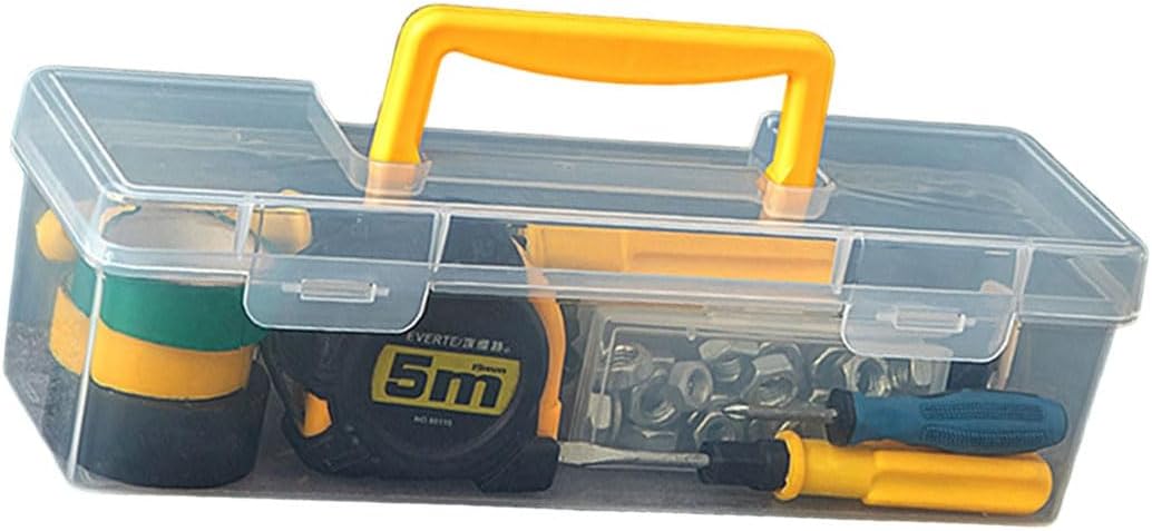  Boîte De Rangement Transparente Polyvalente Pour Outils De Réparation à Domicile, Poignée De Transport Facile Et Boîte à Outils De Construction En Plastique, Boîte De Rangement Pour Outils