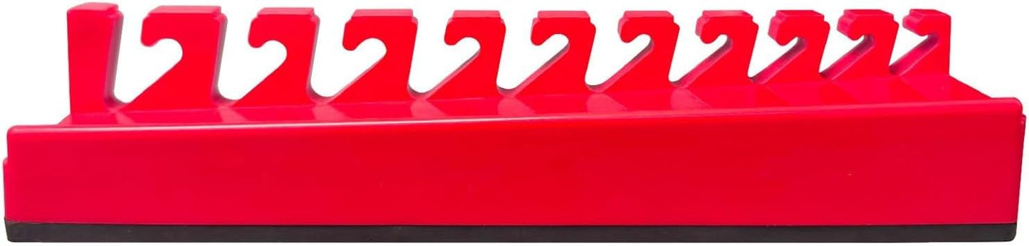  Support De Clé Magnétique Avec 13 Emplacements Pour Outils De Douilles - Base à Ventouse Solide - Support Mural Pour Garage, Atelier - Rouge Et Noir - Système De Support Portable Pour Outils à Main