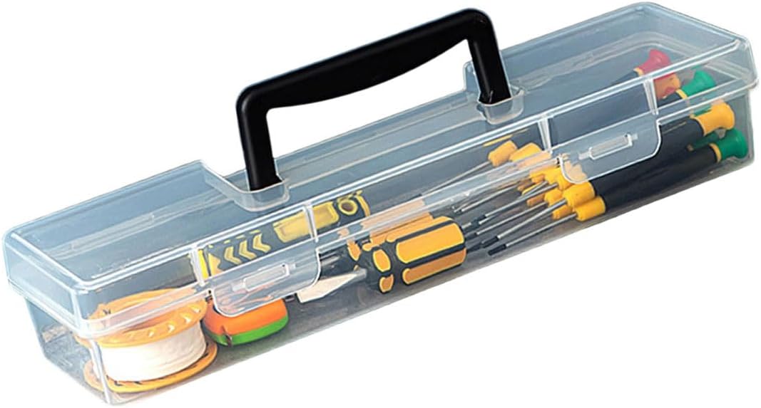  Boîte De Rangement Transparente Polyvalente Pour Outils De Réparation à Domicile, Poignée De Transport Facile Et Boîte à Outils De Construction En Plastique, Boîte De Rangement Pour Outils
