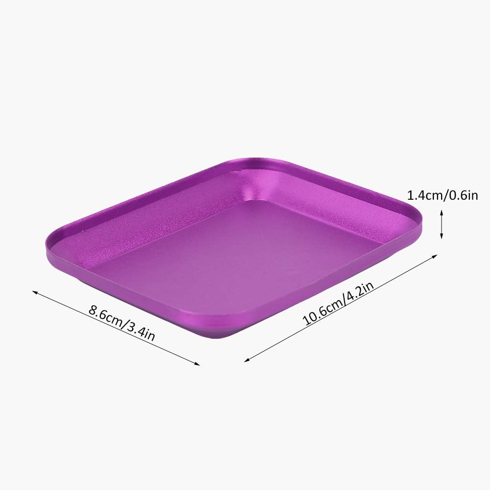  Qiilu Plateau Magnétique En Alliage D'aluminium Pour Petites Pièces, Plateau Magnétique, Vis, écrous De Rangement, Boulons (rouge) (violet)