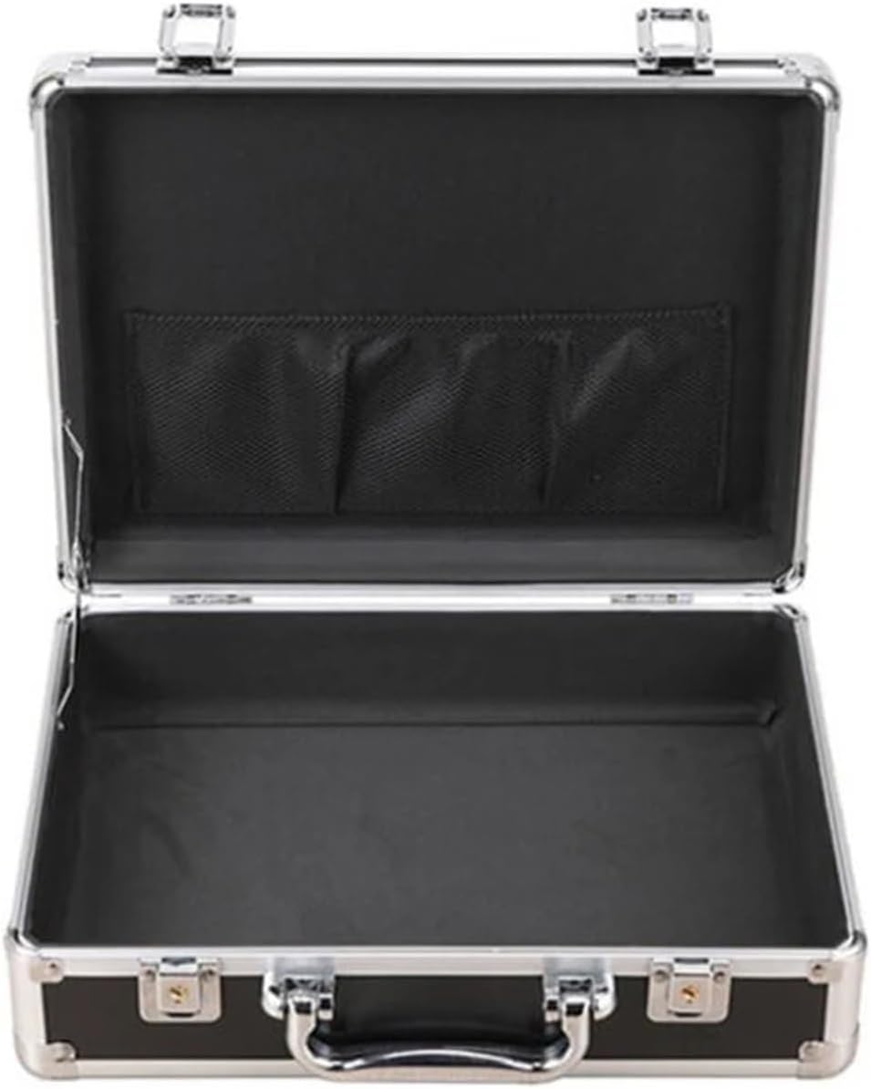  Valise Aluminium Mallette Rigide En Aluminium, Boîte à Outils, Mallette De Transport Avec Doublure Tissu, Vol For équipement Portable(Black)