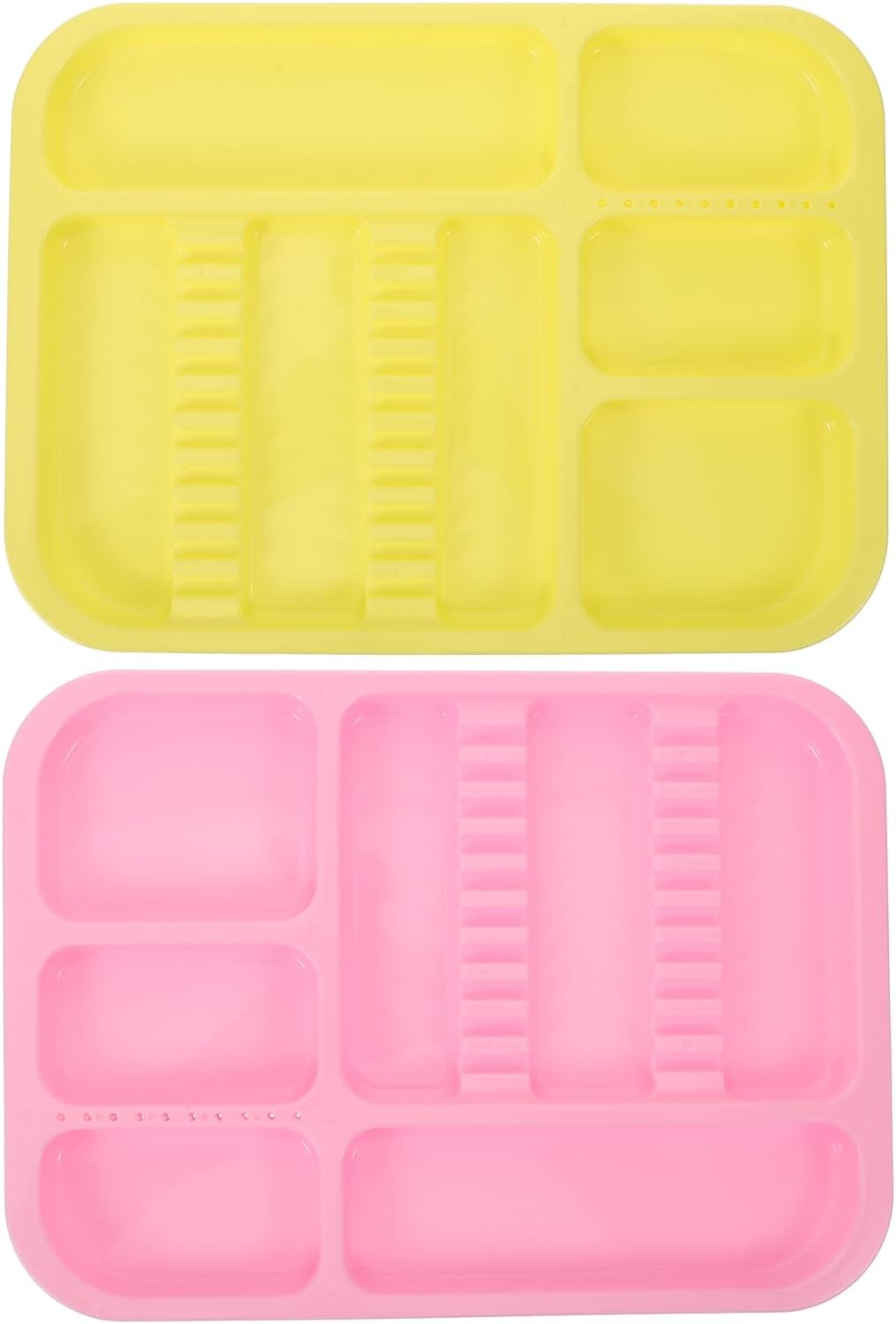  Ciieeo Lot De 2 Plateaux En Plastique Compartimentés Pour Instruments, Plateau Portable Multifonction En Pp Espace De Rangement Ample Pour Outils Et Objets