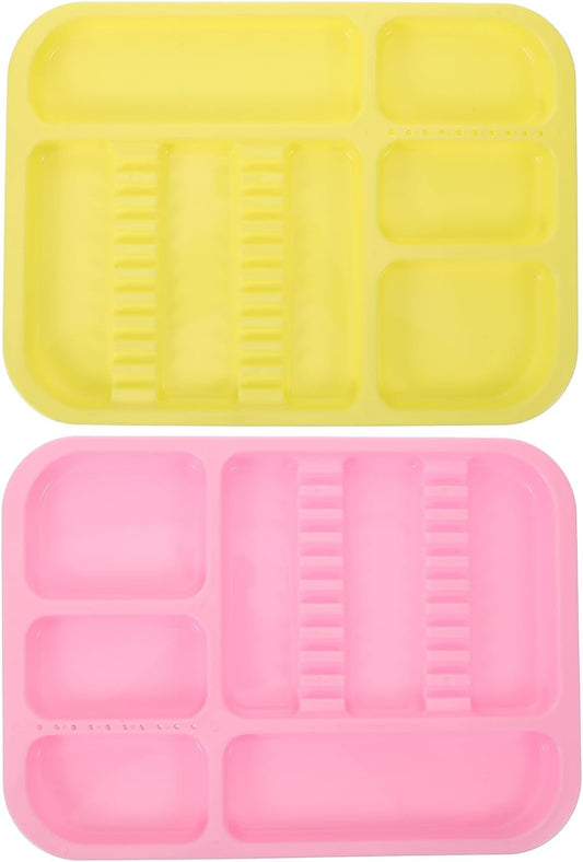  Ciieeo Lot De 2 Plateaux En Plastique Compartimentés Pour Instruments, Plateau Portable Multifonction En Pp Espace De Rangement Ample Pour Outils Et Objets